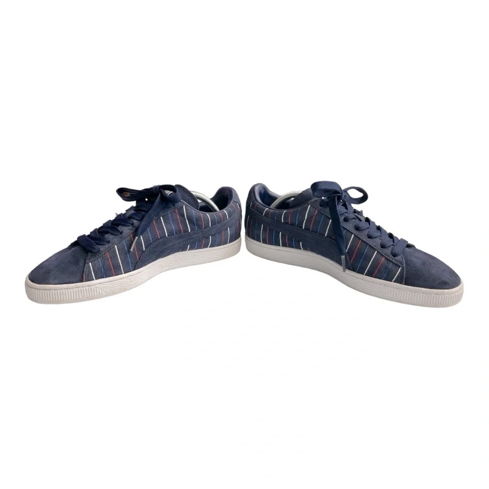 Puma Blue Suede Red White Stripe 359404-01 Sneakers Size Men's 10.5